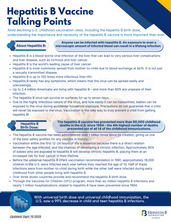 HBV Birth Dose Talking Points 9.16.25